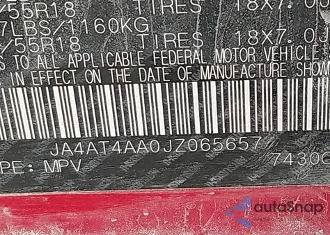 2018 Mitsubishi Eclipse Cross Le z USA, uszkodzony, nr VIN JA4AT4AA0JZ065657